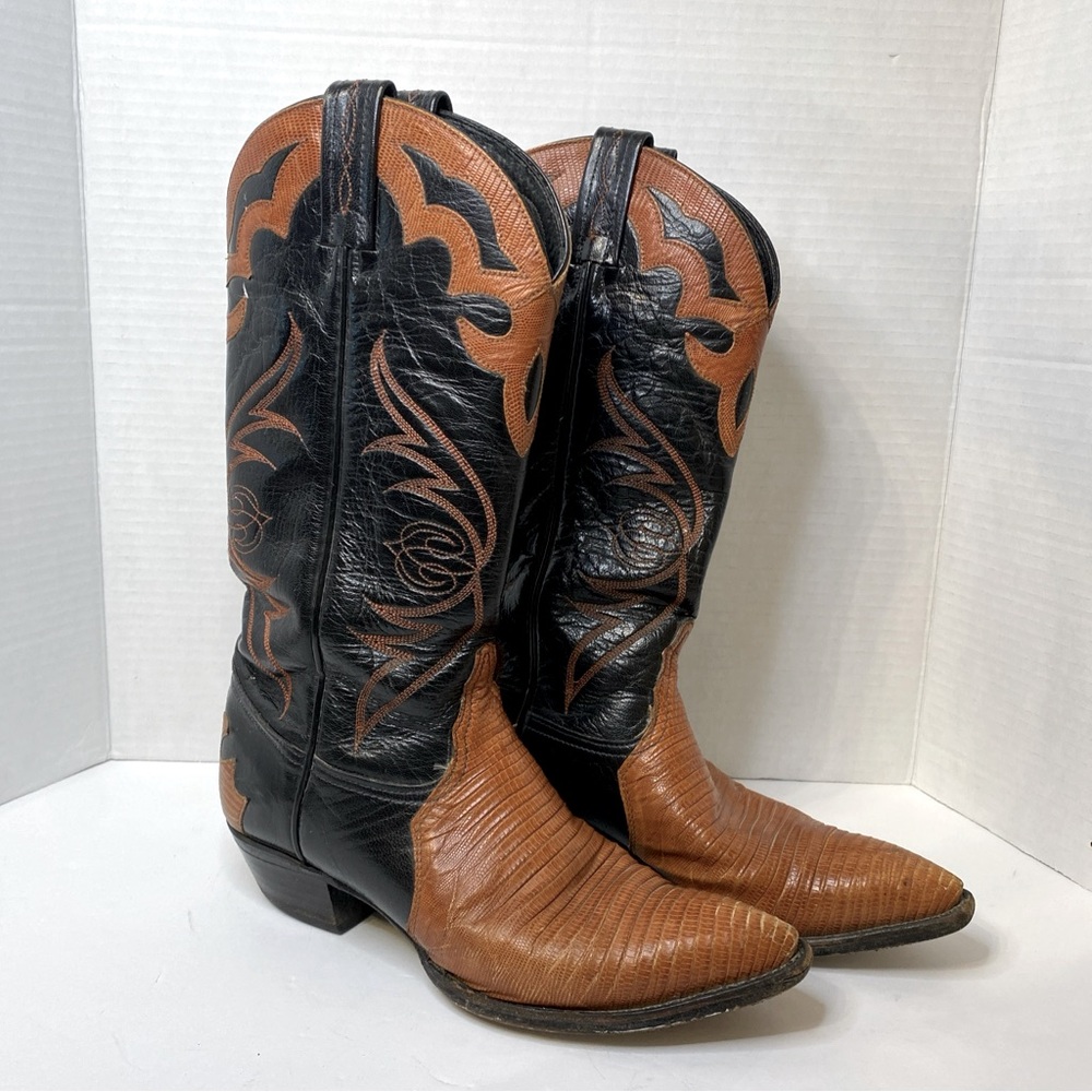 Men's Tony Lama Multicolor Cowboy Boot 7 Pointed Embroidery Western Rockabilly